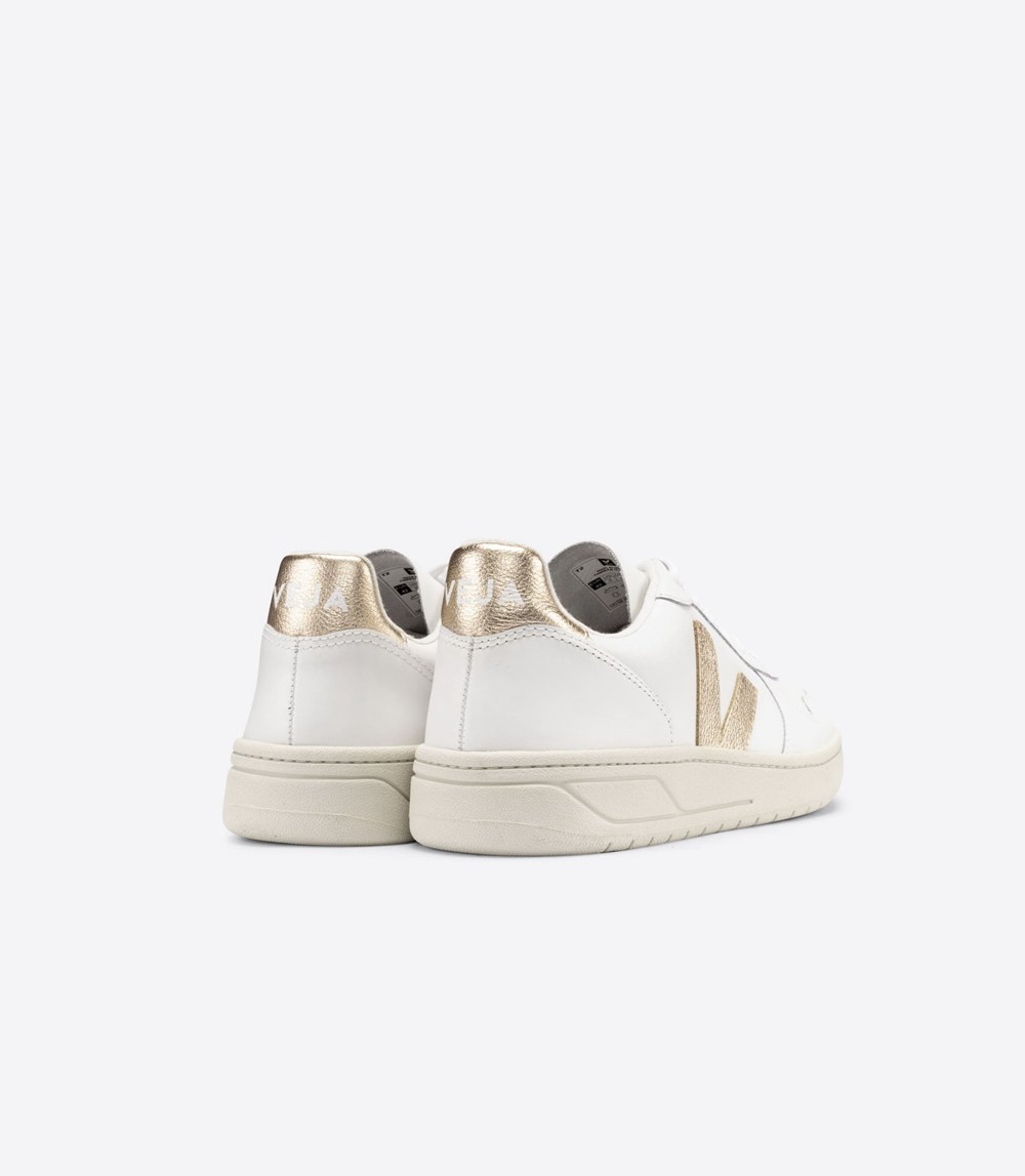 Veja Sneakers Womens - V-10 Leather - White - 5278QYTSZ